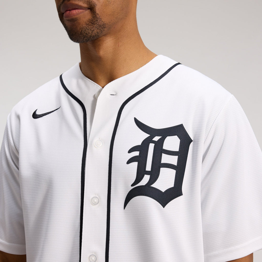 Men's Detroit Tigers Nike White Home Replica Jersey - 9