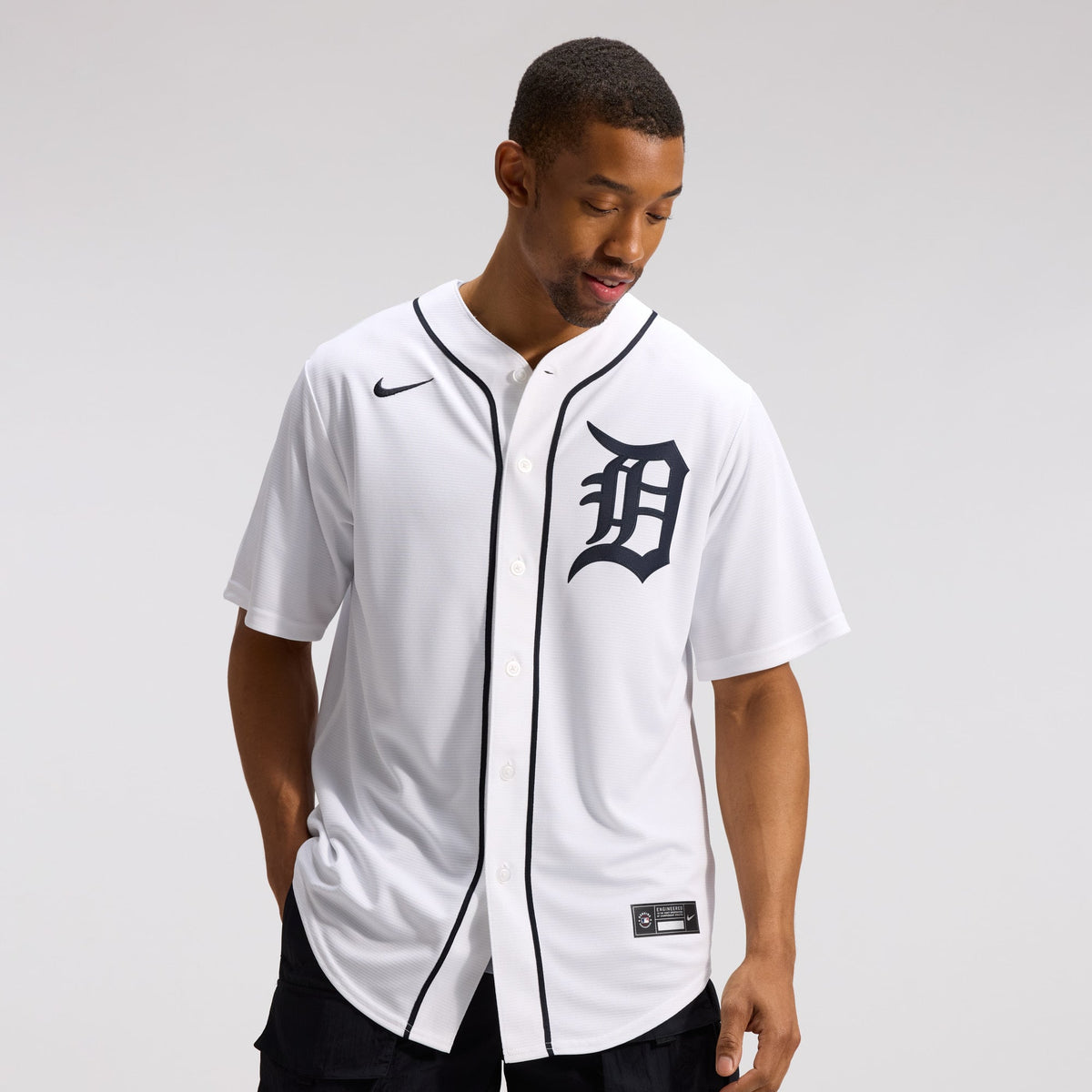 Men's Detroit Tigers Nike White Home Replica Jersey