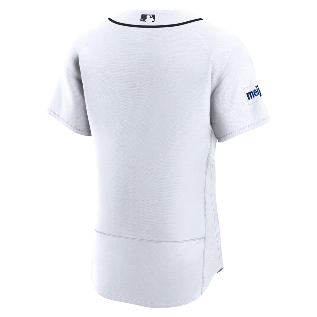 Men's Detroit Tigers Nike White Home Sponsor Patch Authentic Jersey - 4