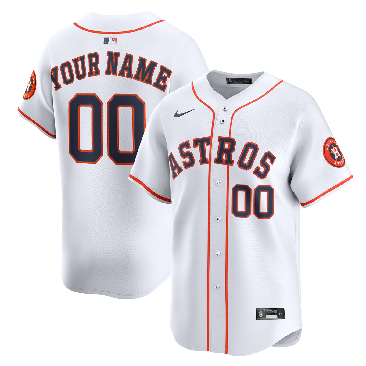 Men's Houston Astros Nike White Home Limited Custom Jersey