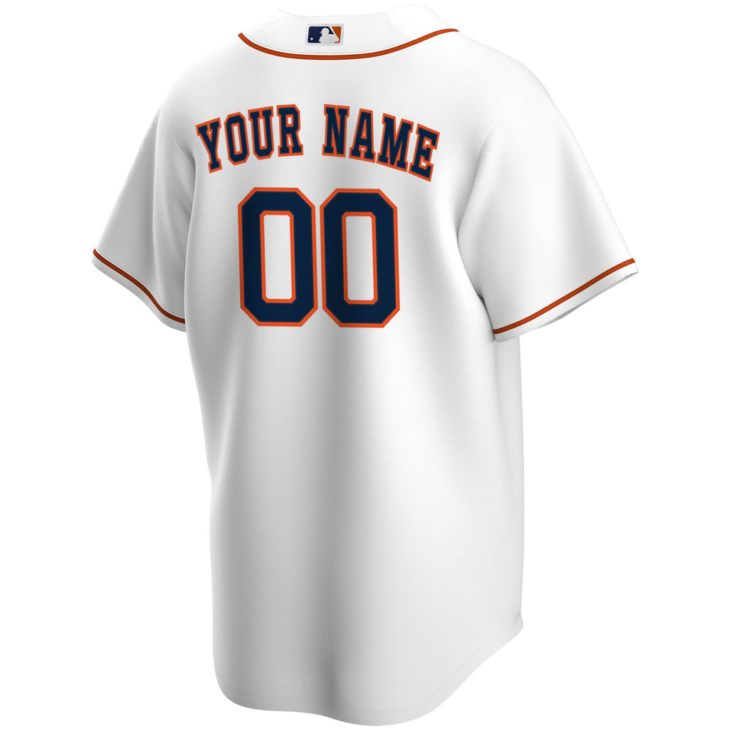 Men's Houston Astros Nike White Home Replica Custom Jersey - 4