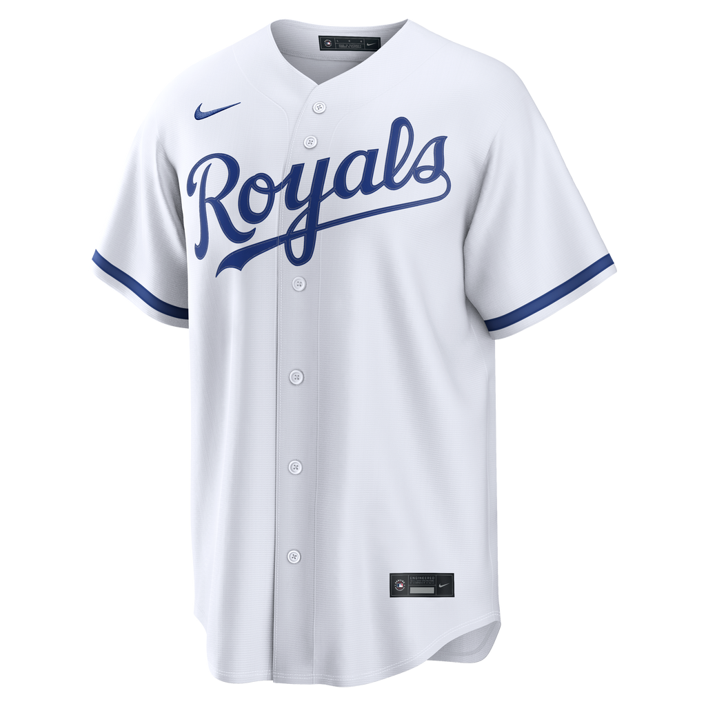 Men's Kansas City Royals Nike White Home Replica Custom Jersey - 3