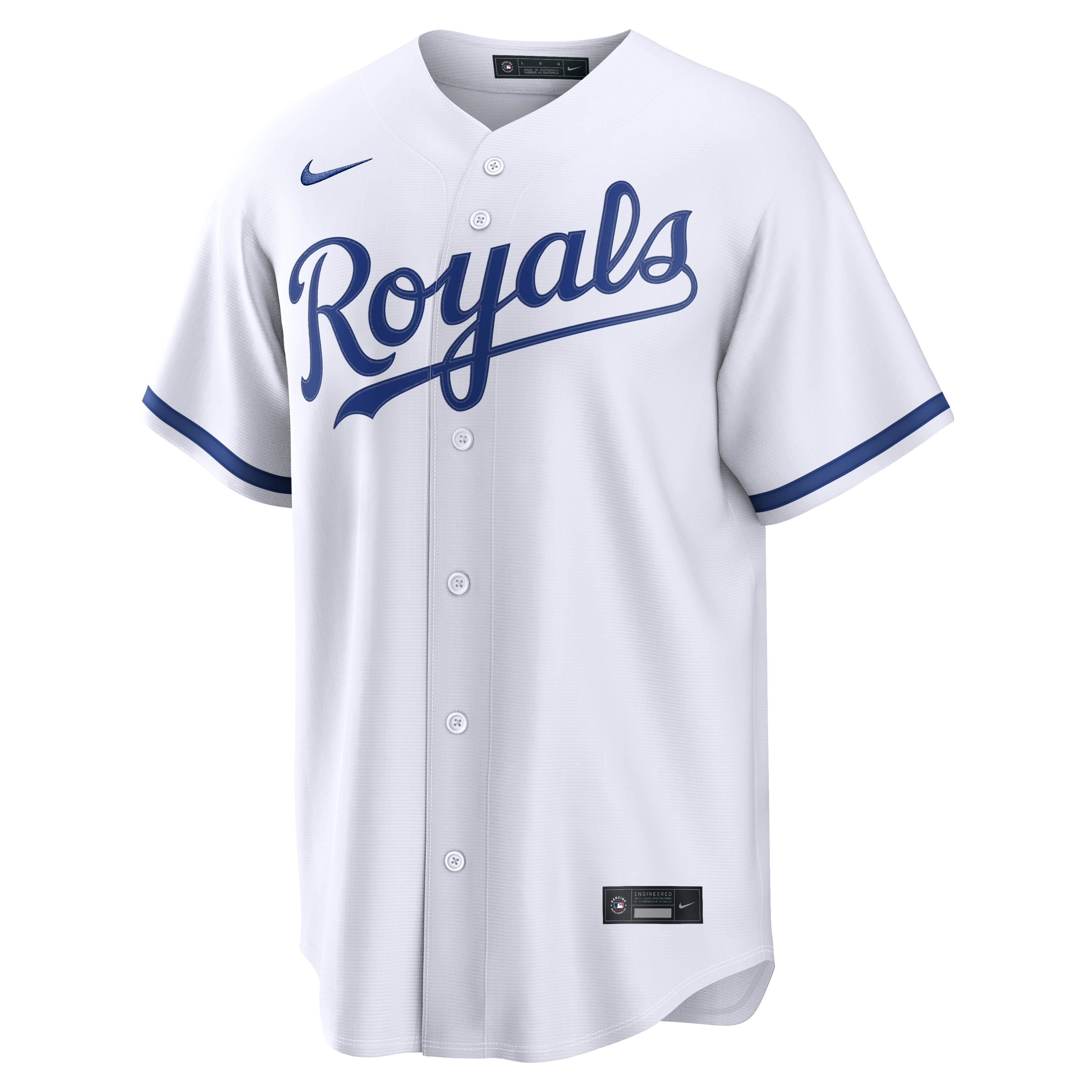 Men's Kansas City Royals Nike White Home Replica Custom Jersey - 3