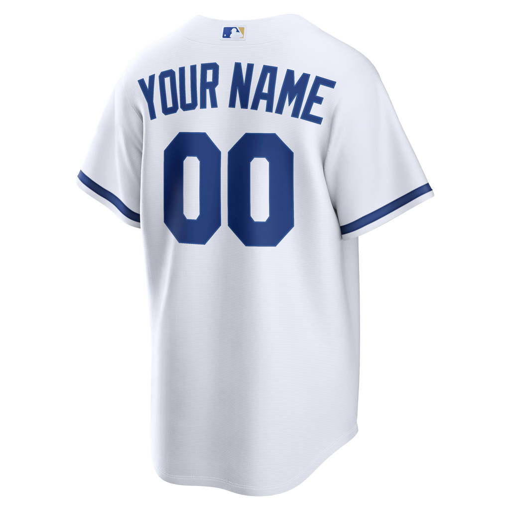 Men's Kansas City Royals Nike White Home Replica Custom Jersey - 4