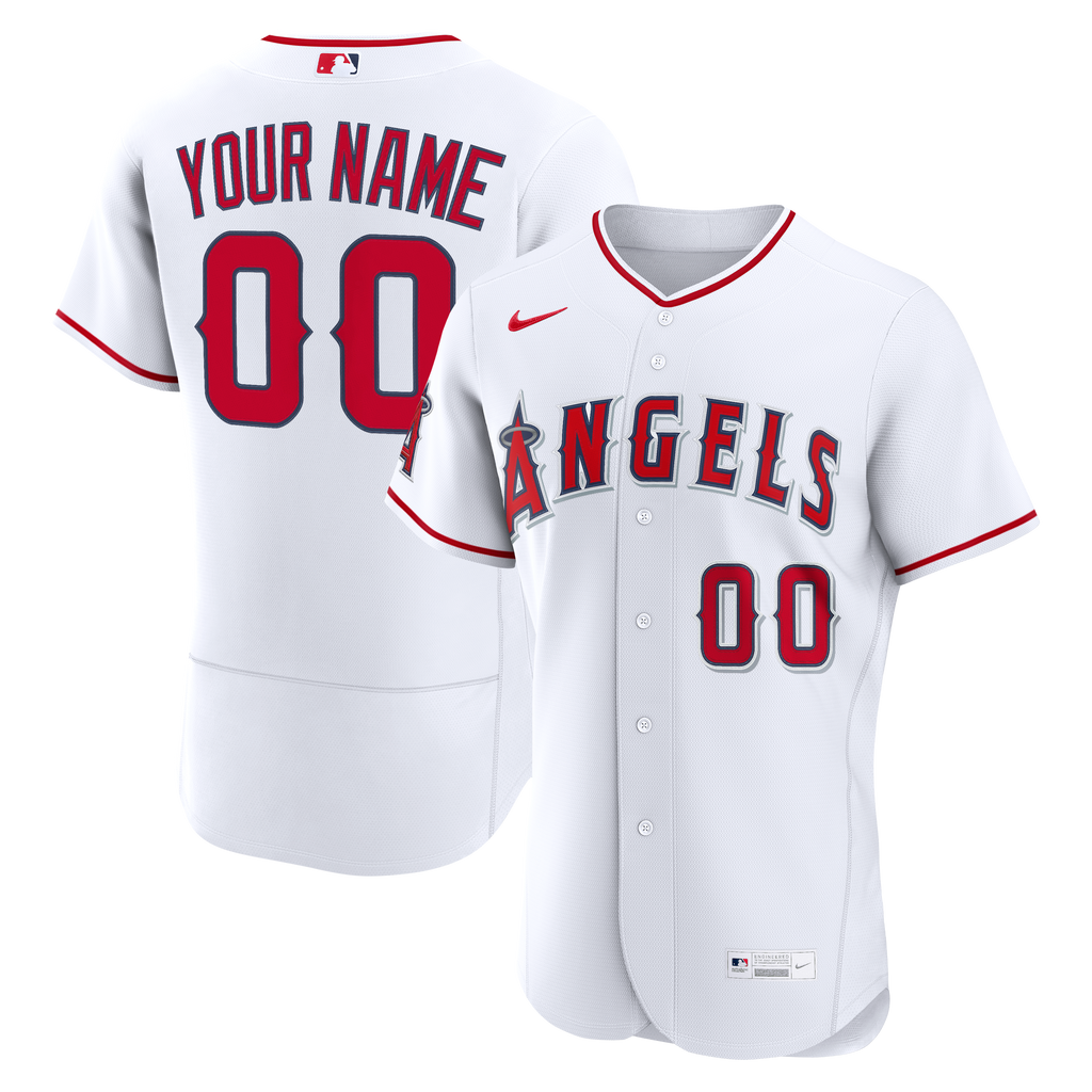 Men's Los Angeles Angels Nike White Home Authentic Custom Jersey - 2