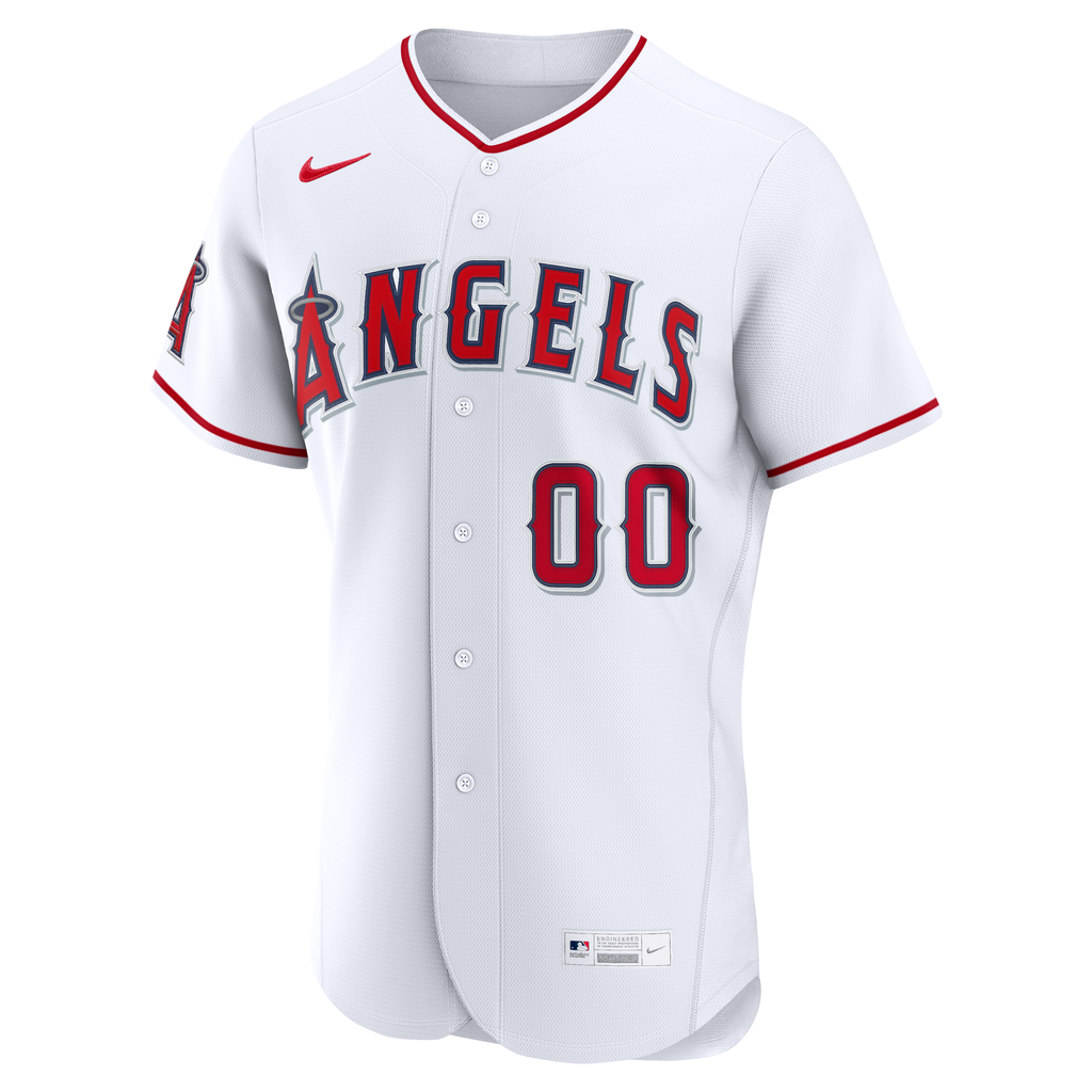 Men's Los Angeles Angels Nike White Home Authentic Custom Jersey - 3