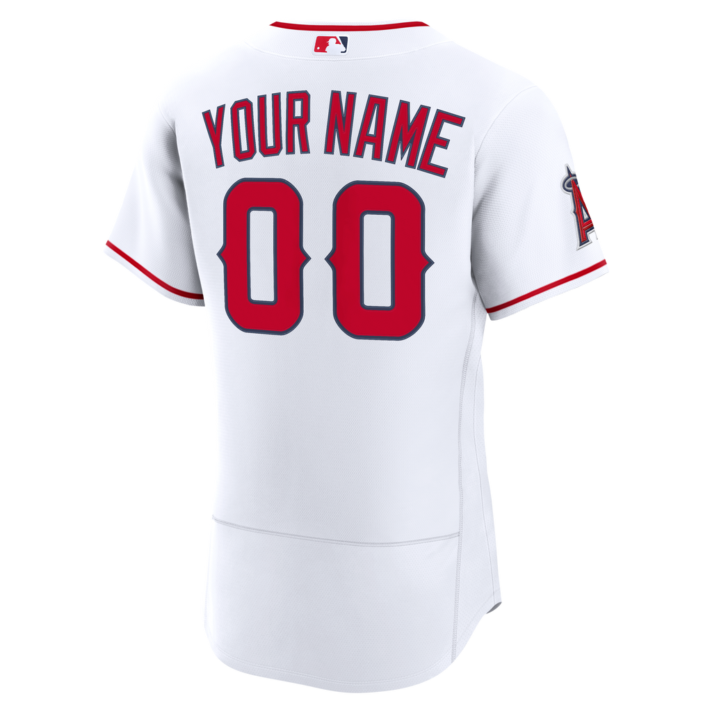 Men's Los Angeles Angels Nike White Home Authentic Custom Jersey - 4
