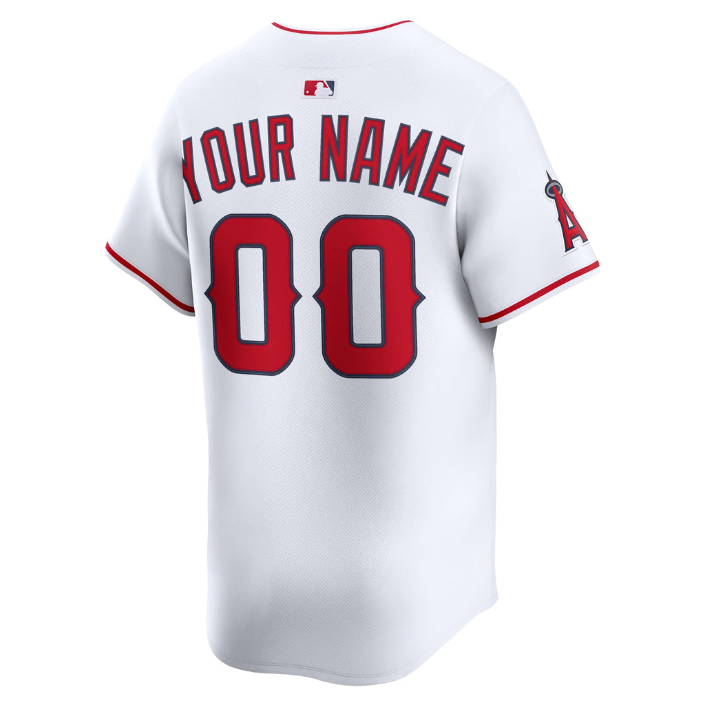 Men's Los Angeles Angels Nike White Home Limited Custom Jersey - 4
