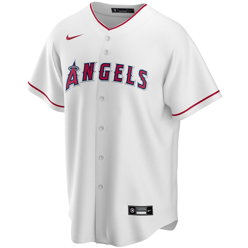 Men's Los Angeles Angels Nike White Home Replica Custom Jersey - 3
