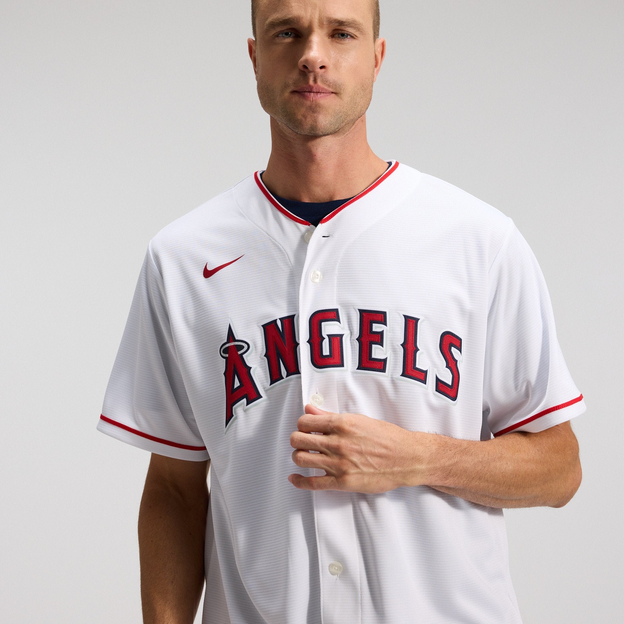 Men's Los Angeles Angels Nike White Home Replica Team Jersey - 8