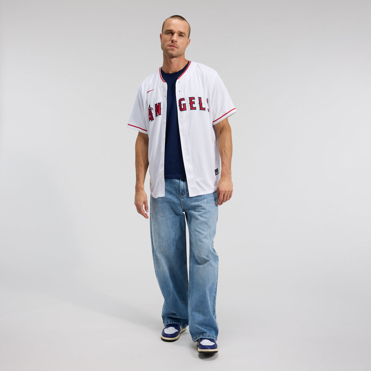 Men's Los Angeles Angels Nike White Home Replica Team Jersey - 4