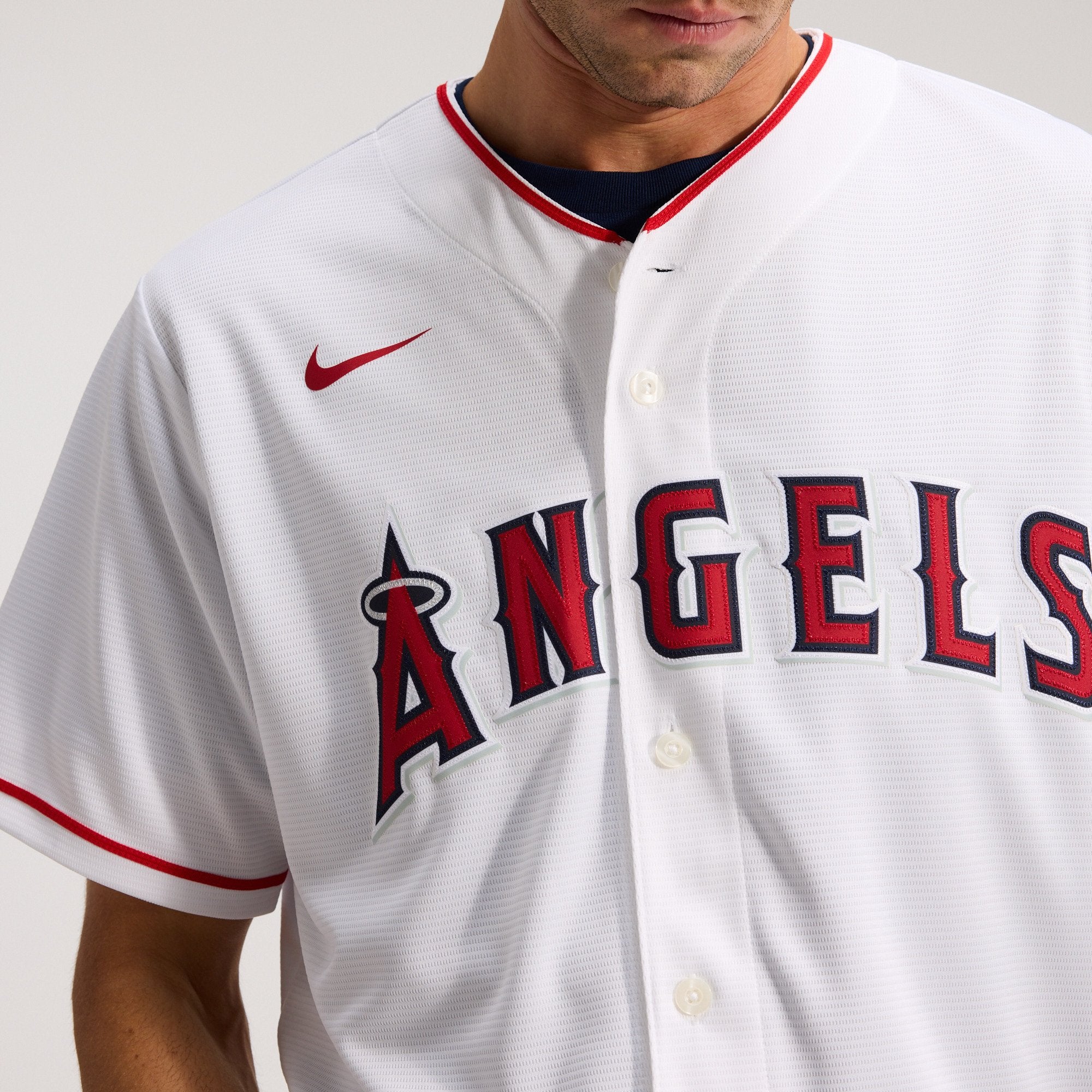 Men's Los Angeles Angels Nike White Home Replica Team Jersey - 7