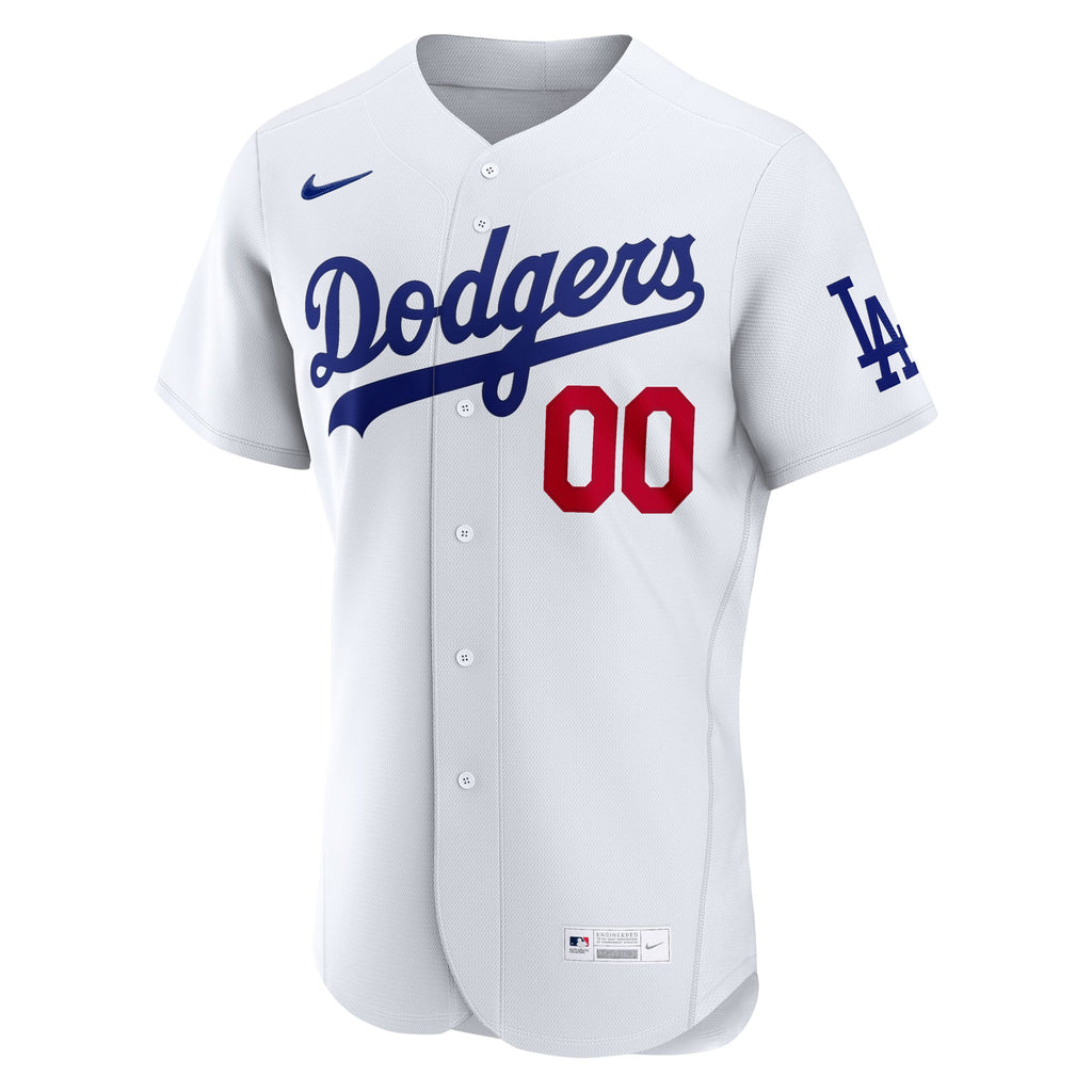 Men's Los Angeles Dodgers Nike White Home Authentic Custom Jersey - 3