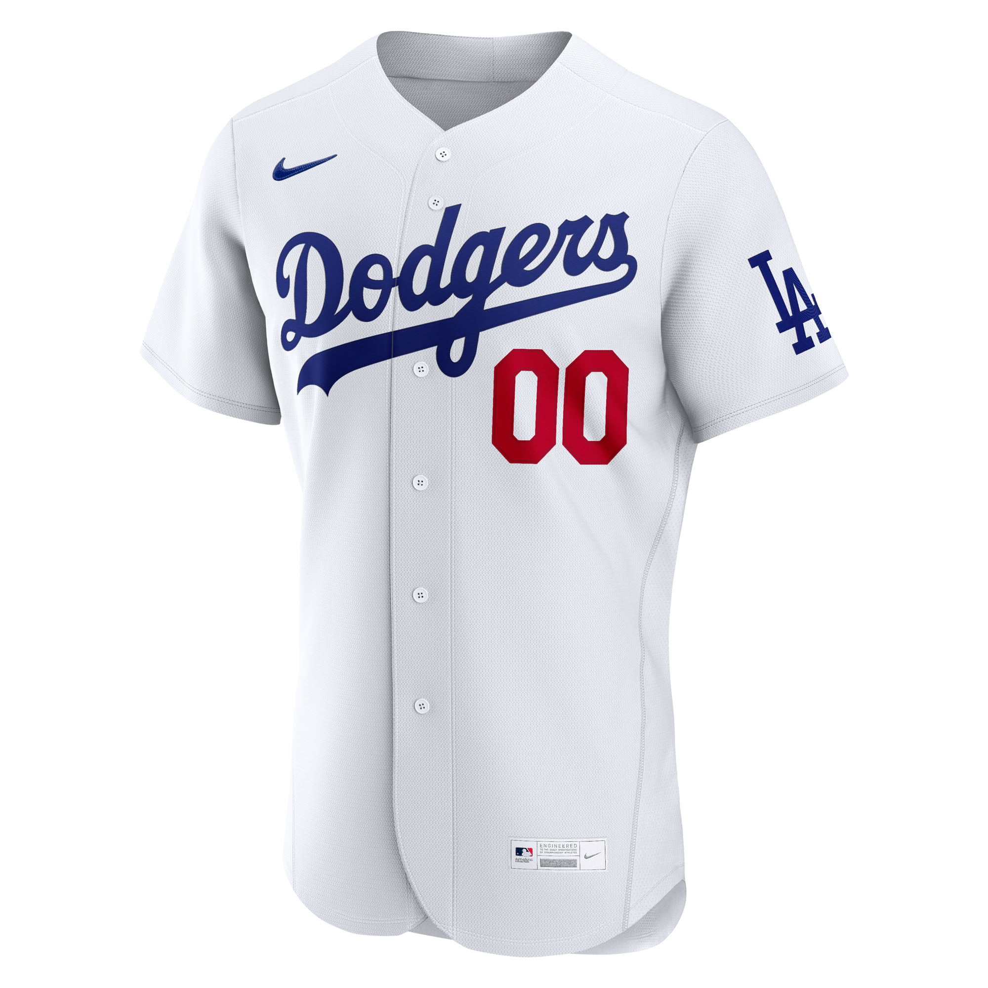 Men's Los Angeles Dodgers Nike White Home Authentic Custom Jersey - 3