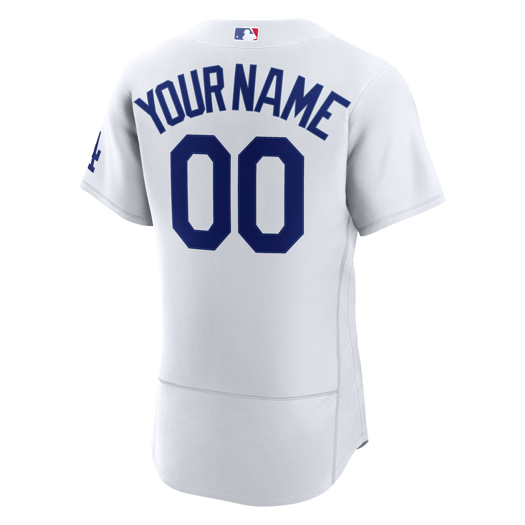 Men's Los Angeles Dodgers Nike White Home Authentic Custom Jersey - 4