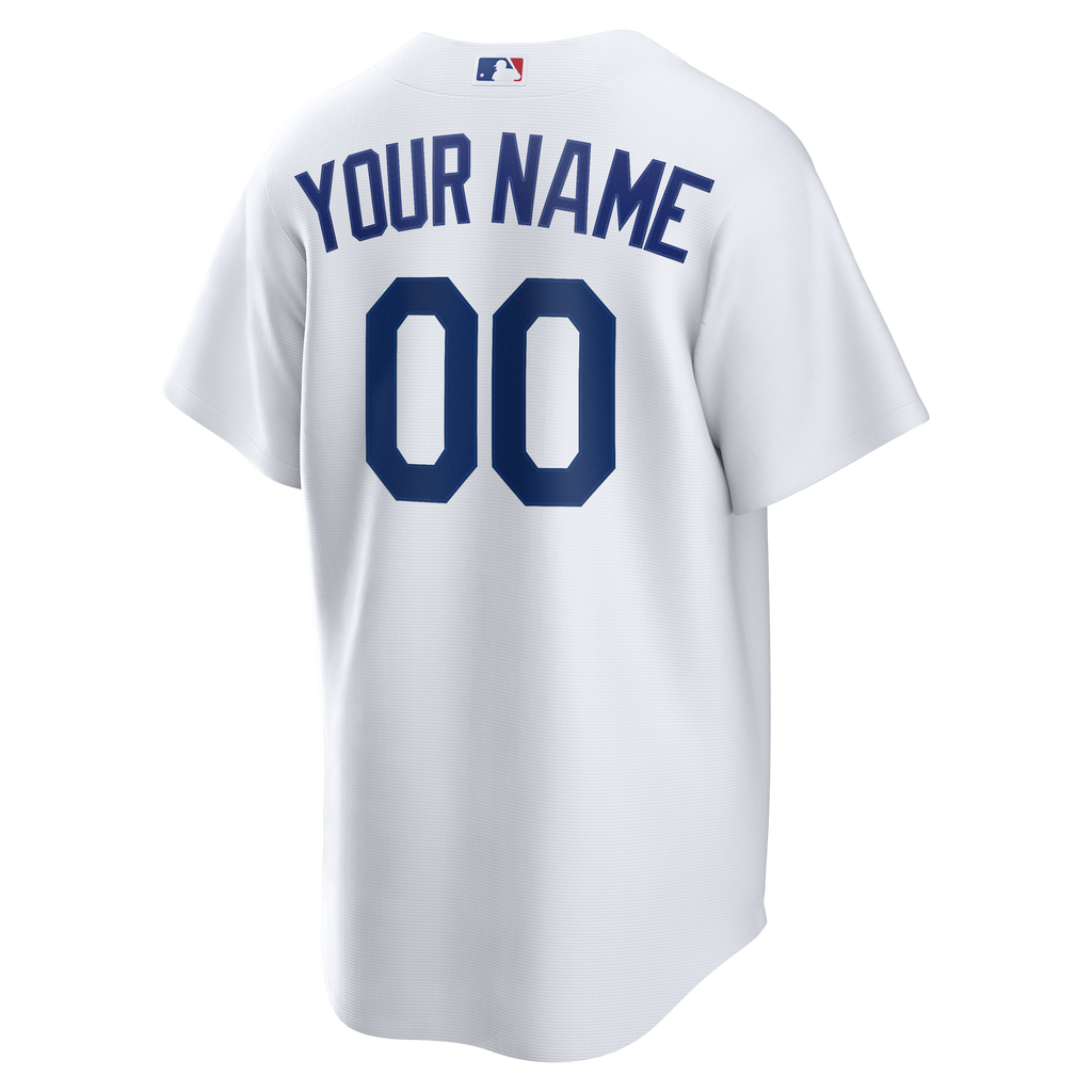 Men's Los Angeles Dodgers Nike White Home Replica Custom Jersey - 4