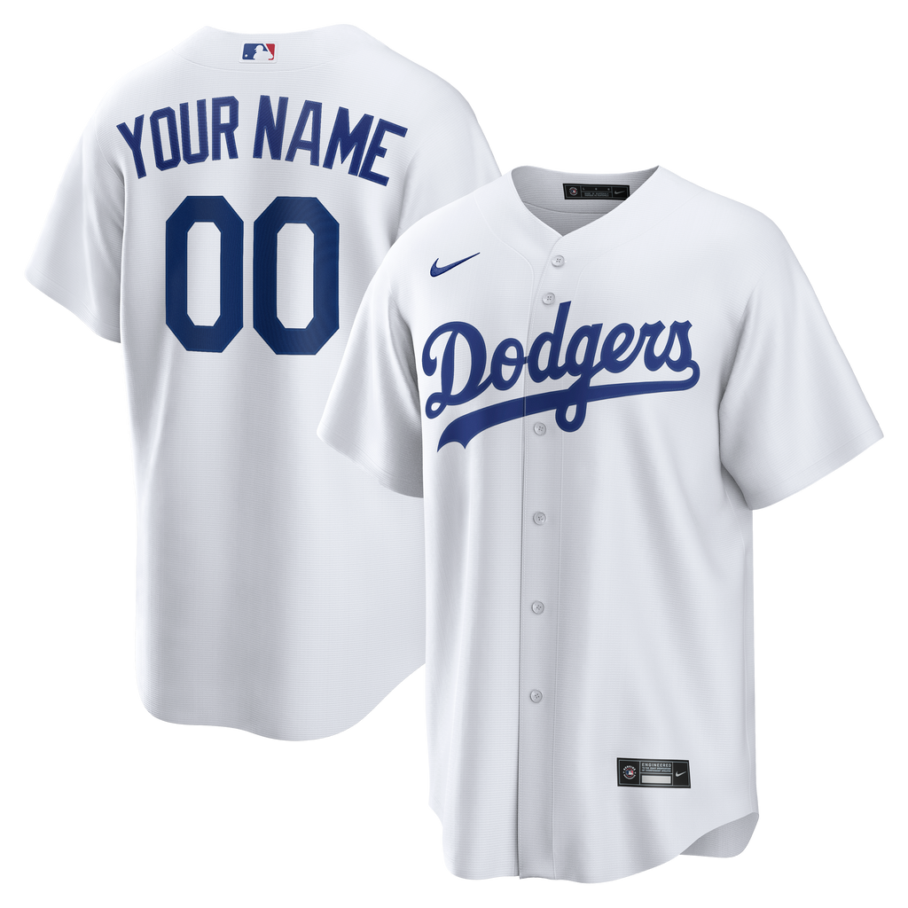 Men's Los Angeles Dodgers Nike White Home Replica Custom Jersey