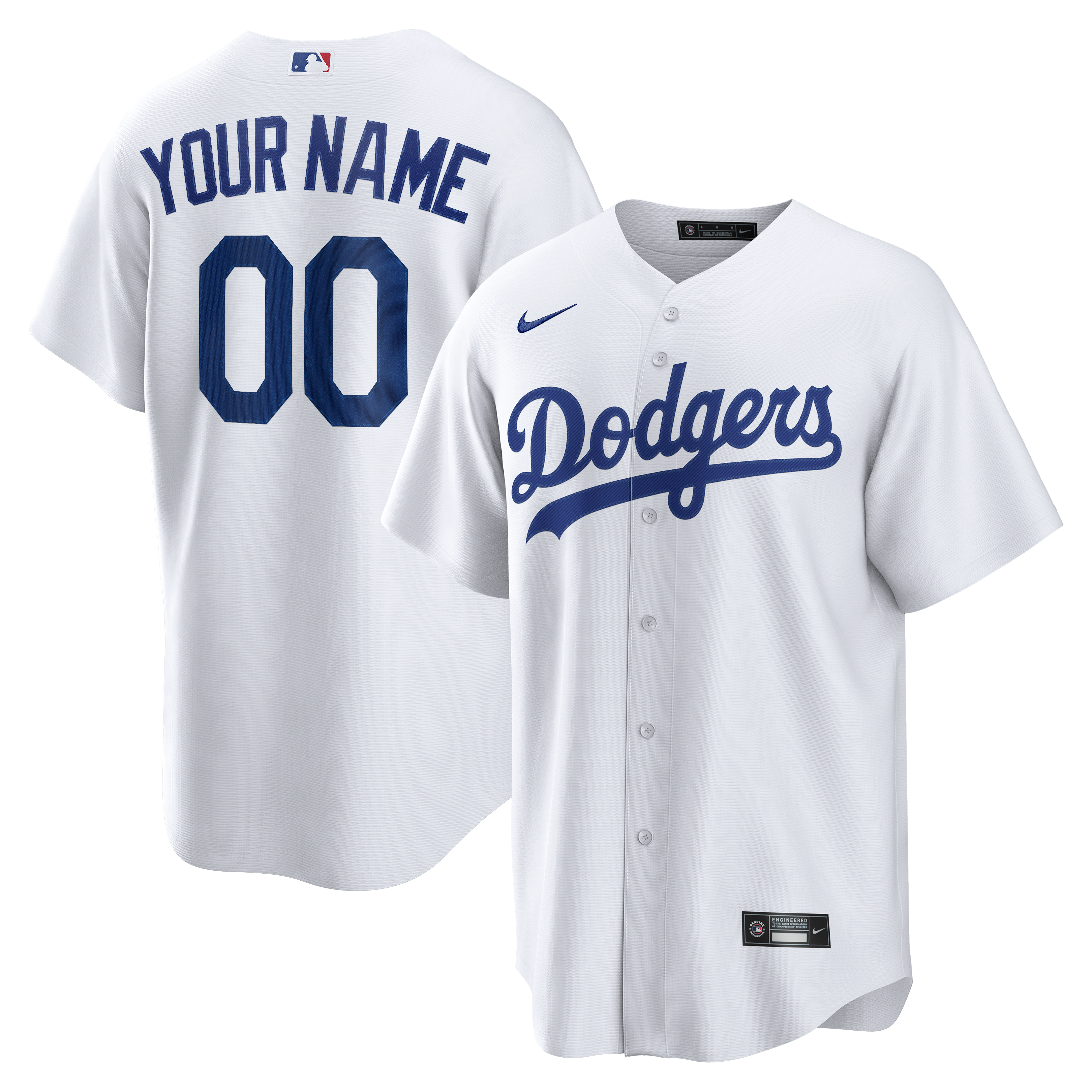 Men's Los Angeles Dodgers Nike White Home Replica Custom Jersey