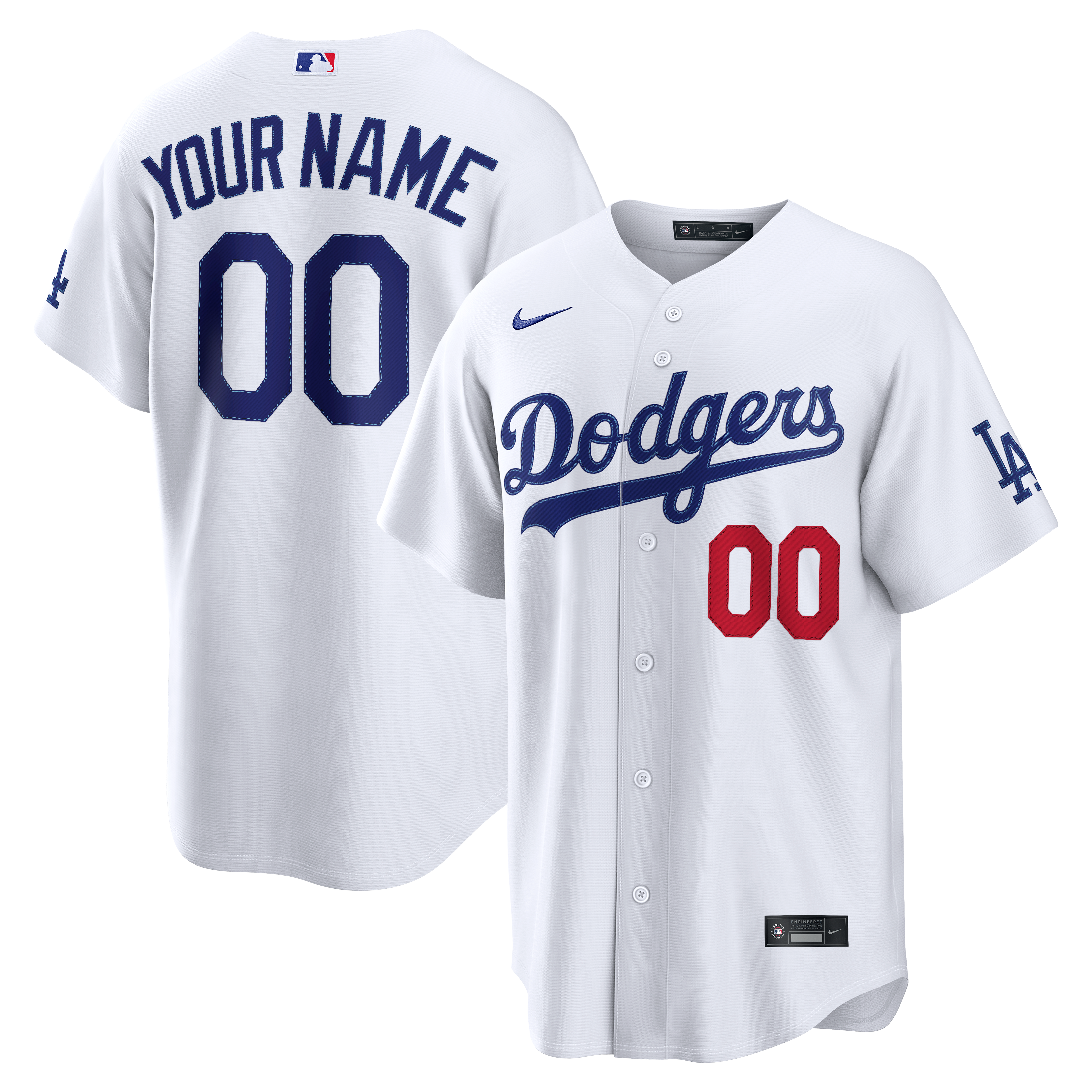 Men's Los Angeles Dodgers Nike White Home Stadium Custom Jersey
