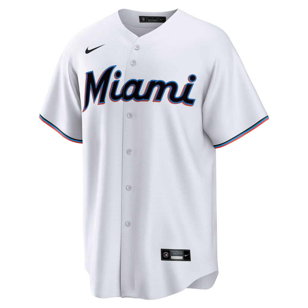 Men's Miami Marlins Nike White Home Big & Tall Replica Jersey - 3