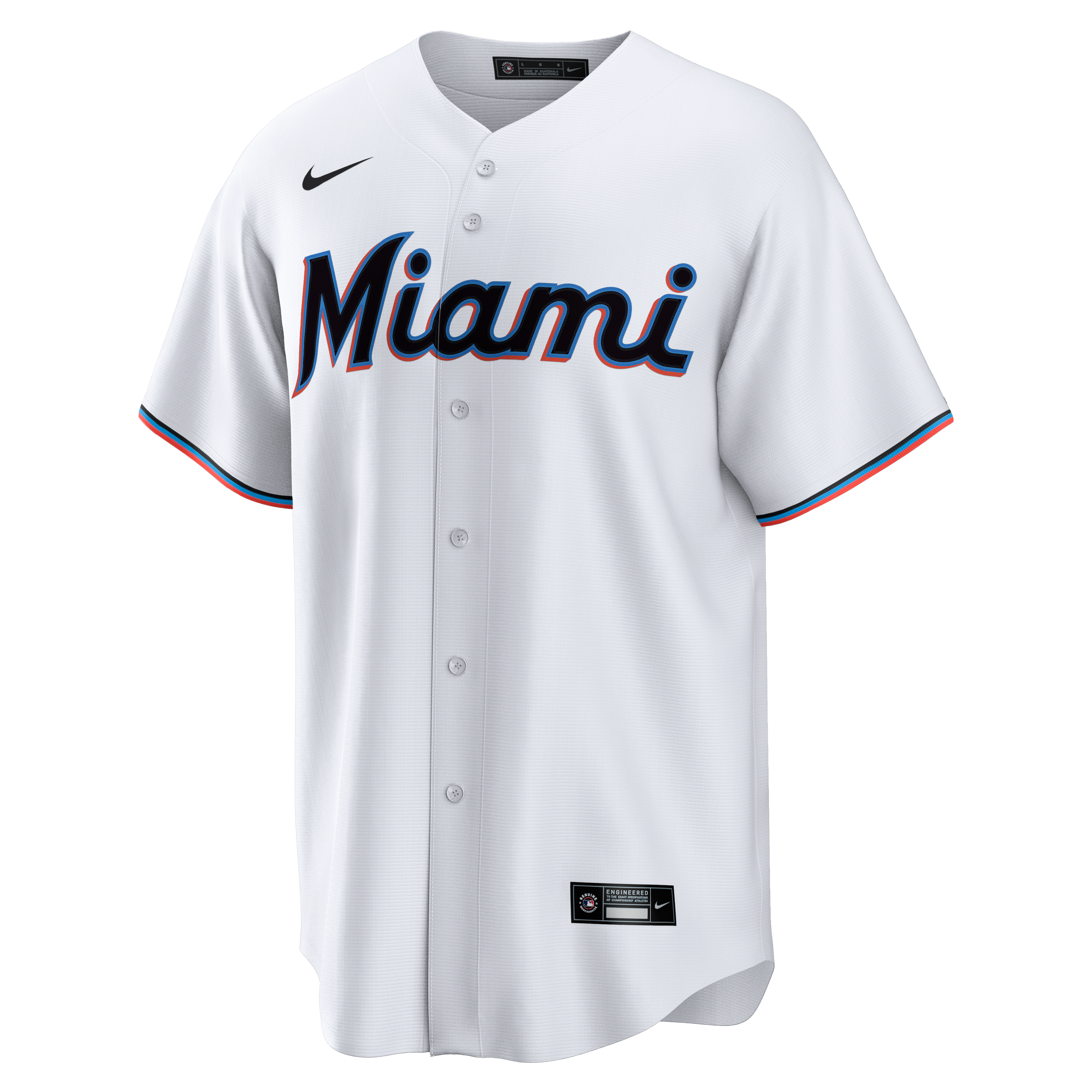 Men's Miami Marlins Nike White Home Big & Tall Replica Jersey - 3