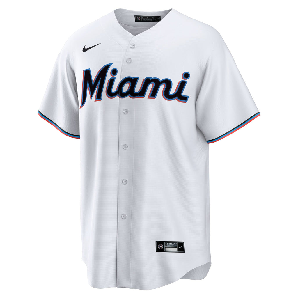 Men's Miami Marlins Nike White Home Blank Replica Jersey - 3