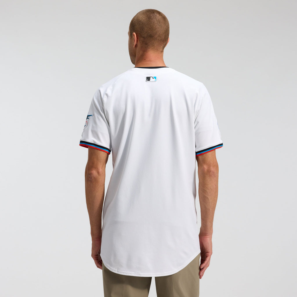 Men's Miami Marlins Nike White Home Elite Jersey - 3