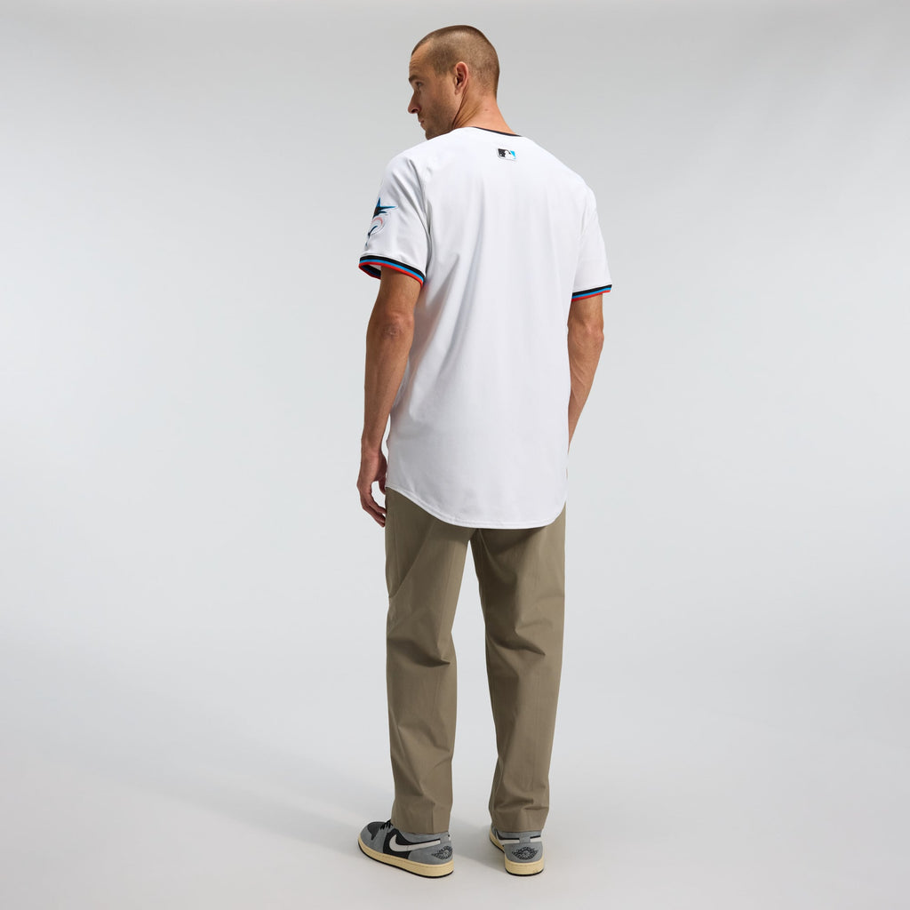 Men's Miami Marlins Nike White Home Elite Jersey - 5