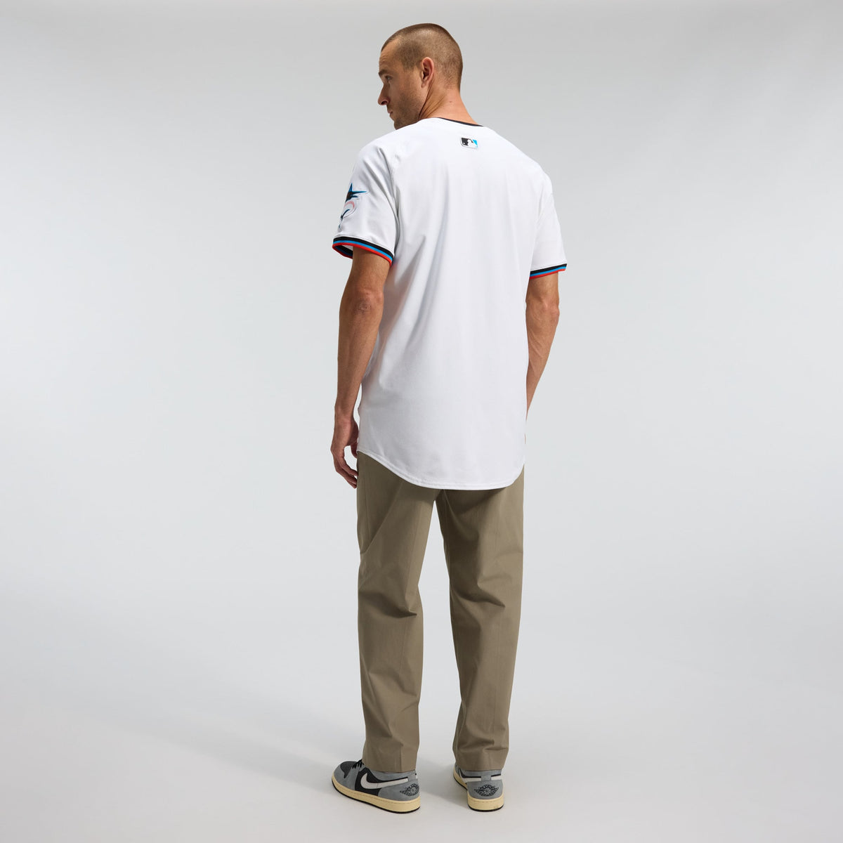 Men's Miami Marlins Nike White Home Elite Jersey - 5