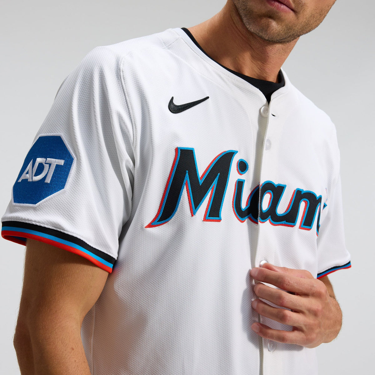 Men's Miami Marlins Nike White Home Elite Jersey - 10