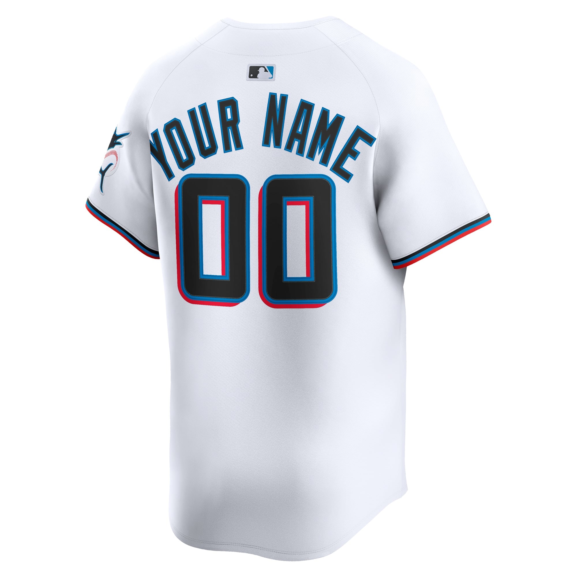Men's Miami Marlins Nike White Home Limited Custom Jersey - 4