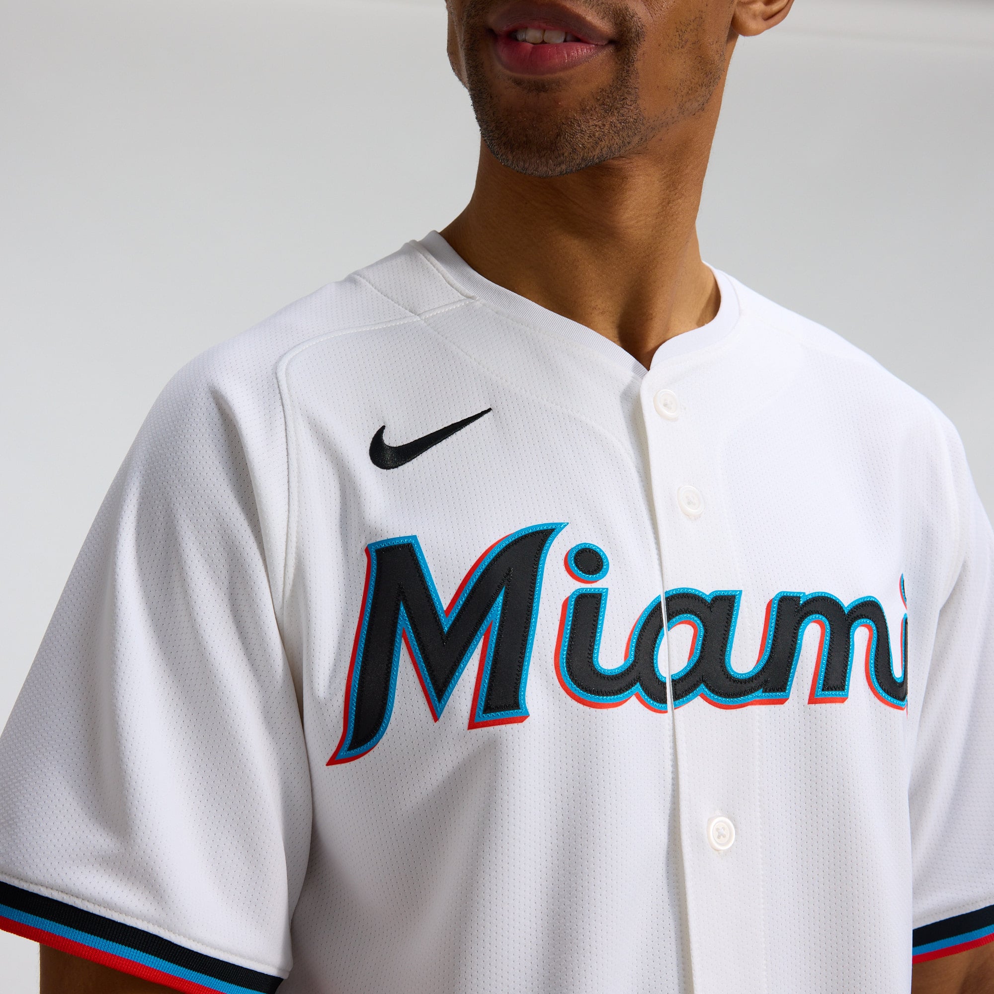 Men's Miami Marlins Nike White Home Limited Jersey - 9