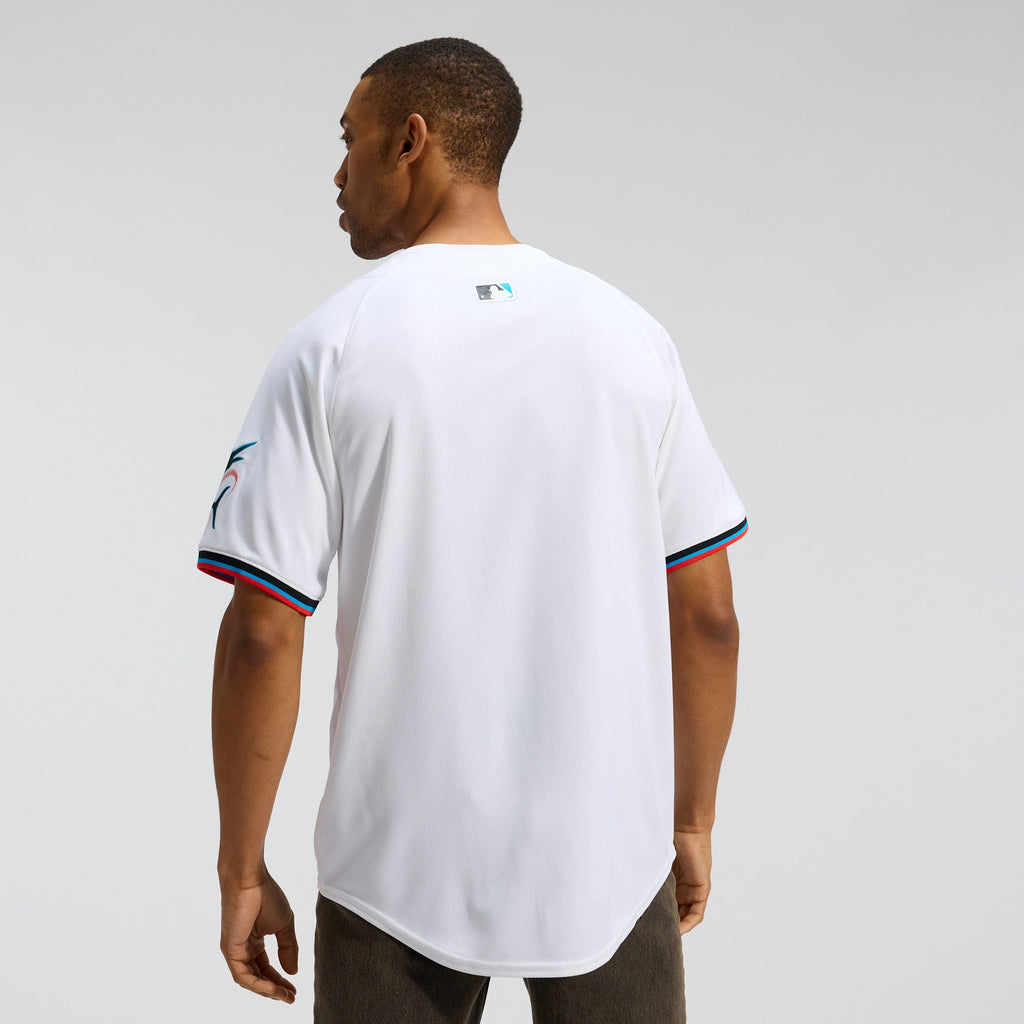 Men's Miami Marlins Nike White Home Limited Jersey - 3