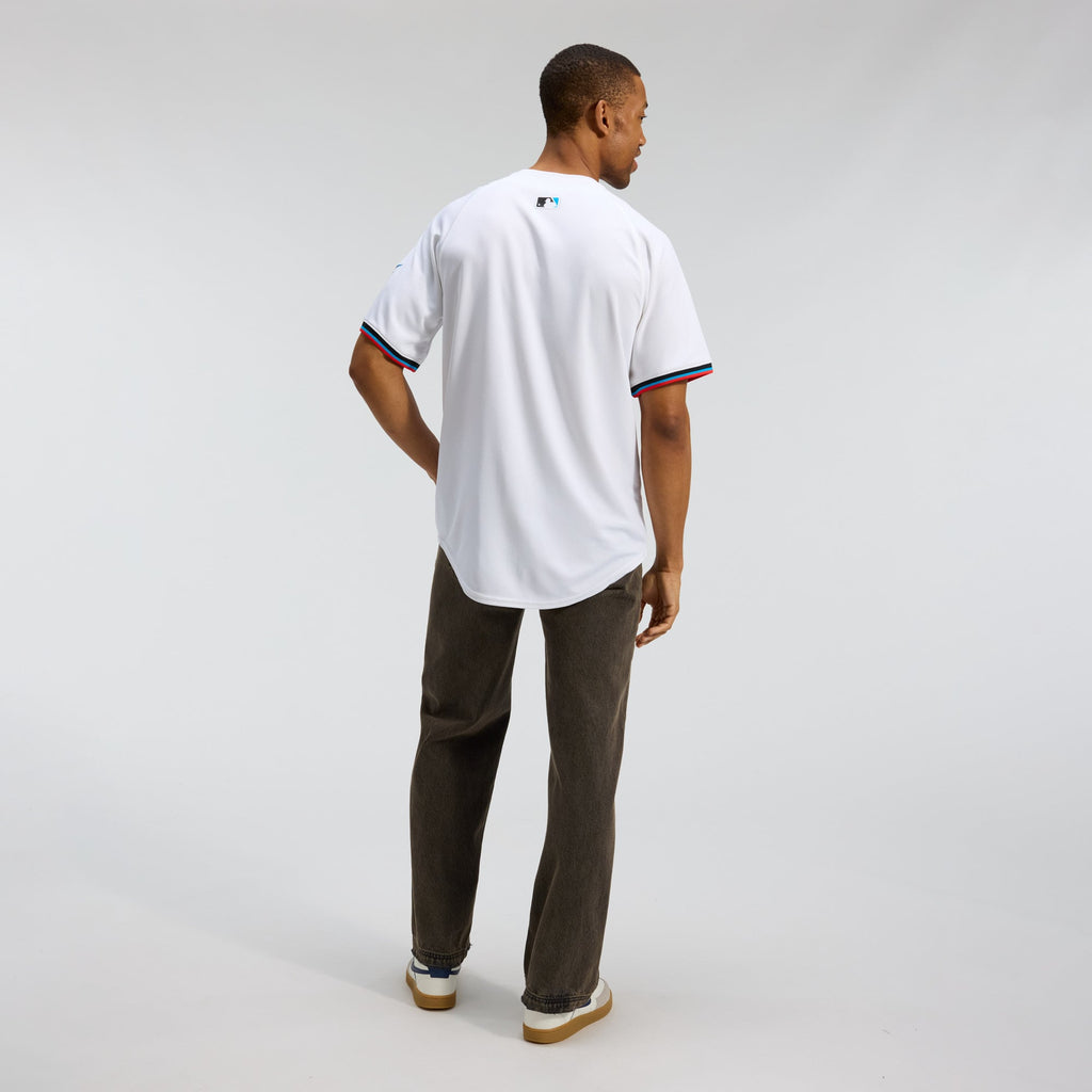 Men's Miami Marlins Nike White Home Limited Jersey - 5