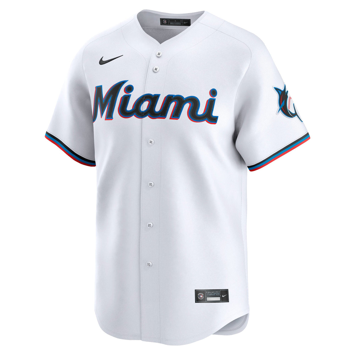 Men's Miami Marlins Nike White Home Limited Jersey - 6