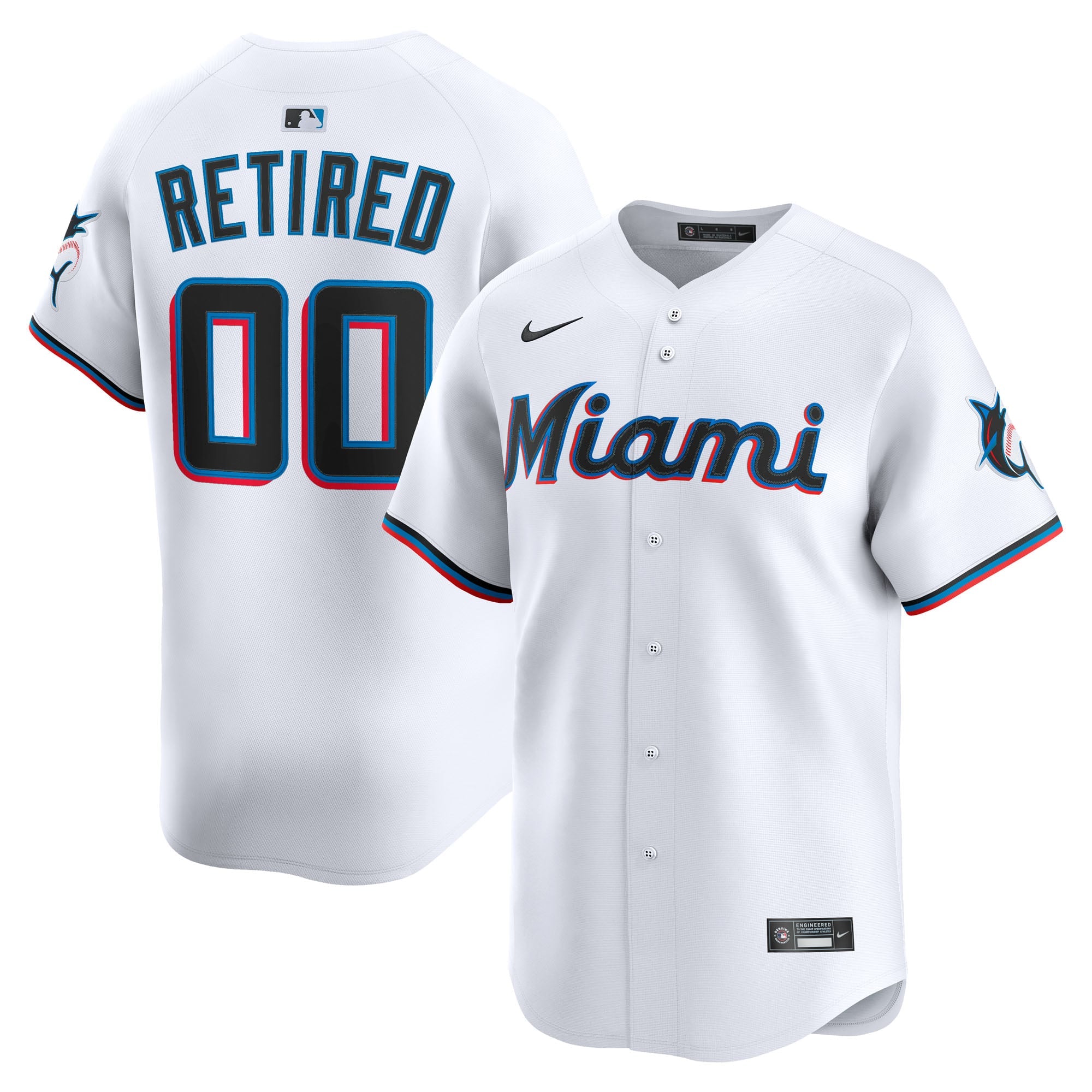 Men's Miami Marlins Nike White Home Limited Pick-A-Player Retired Roster Jersey