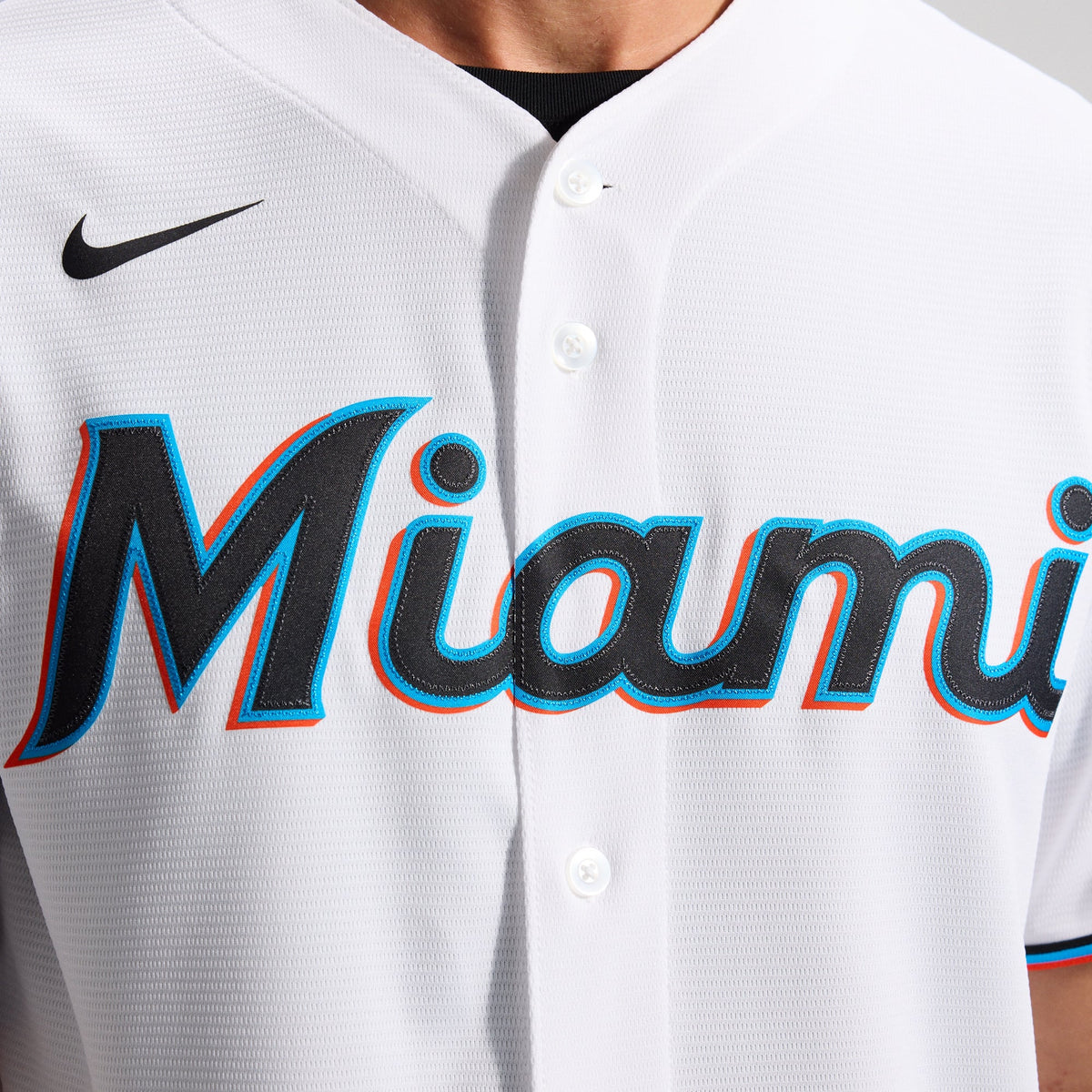 Men's Miami Marlins Nike White Home Replica Team Jersey - 11