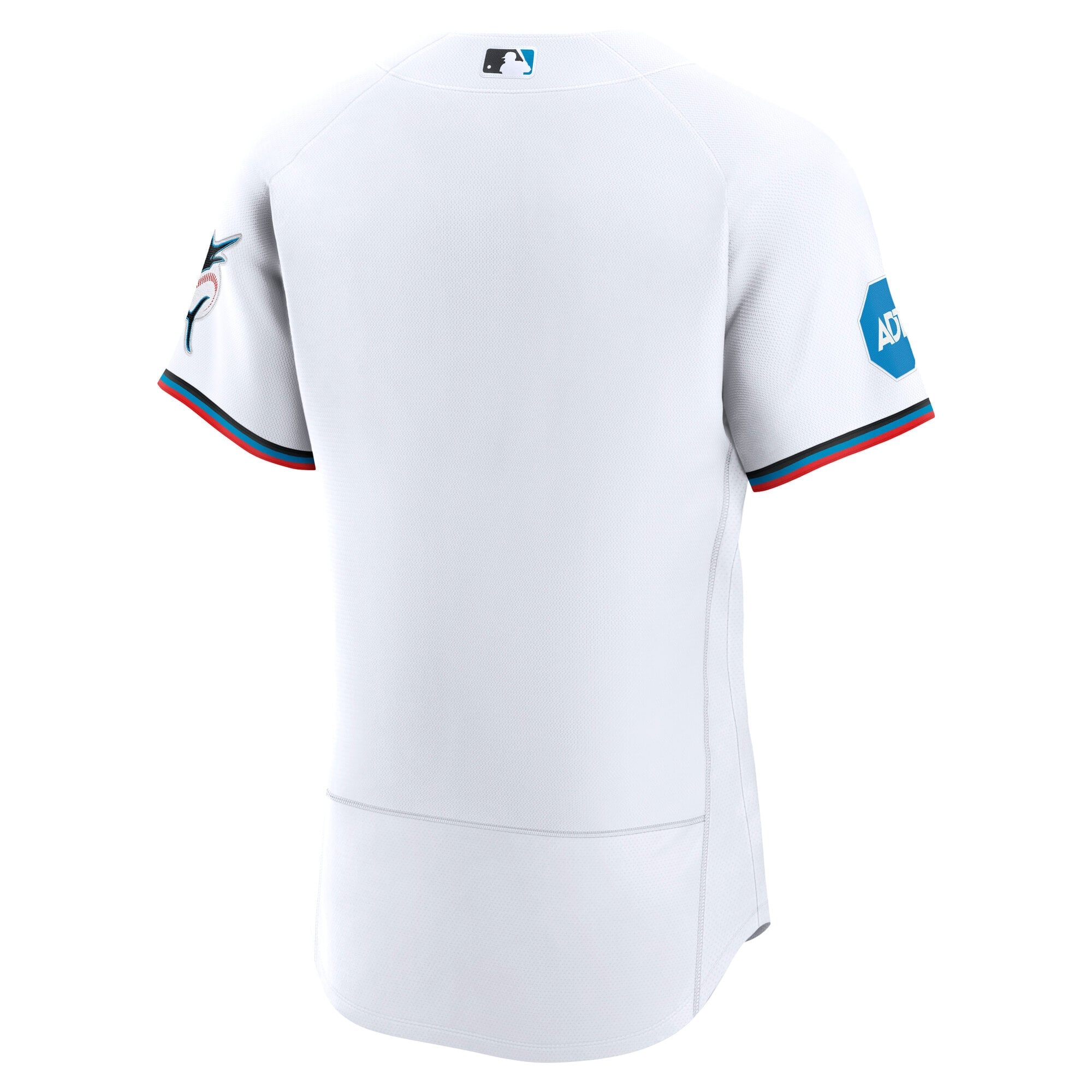 Men's Miami Marlins Nike White Home Sponsor Patch Authentic Jersey - 4