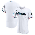 Men's Miami Marlins Nike White Home Sponsor Patch Authentic Jersey