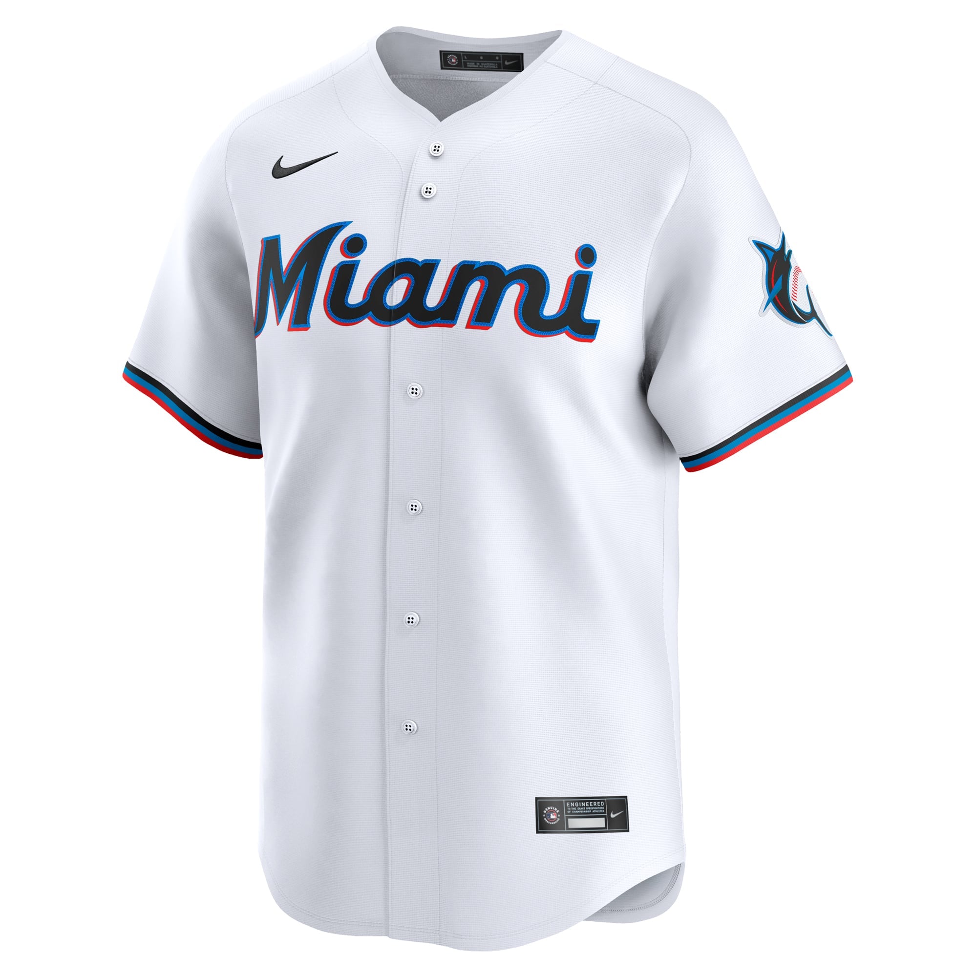 Men's Miami Marlins Nike White #1 Dad Home Limited Jersey - 3