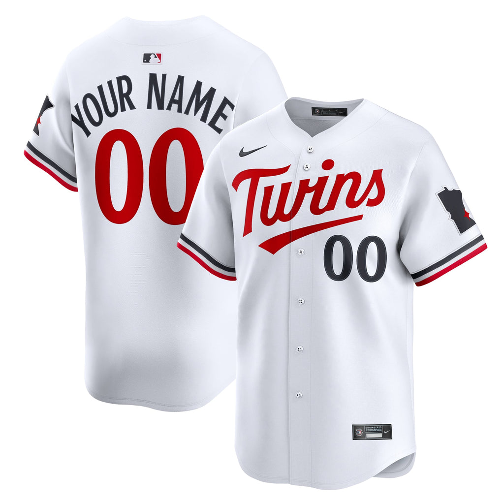 Men's Minnesota Twins Nike White Home Limited Custom Jersey - 2