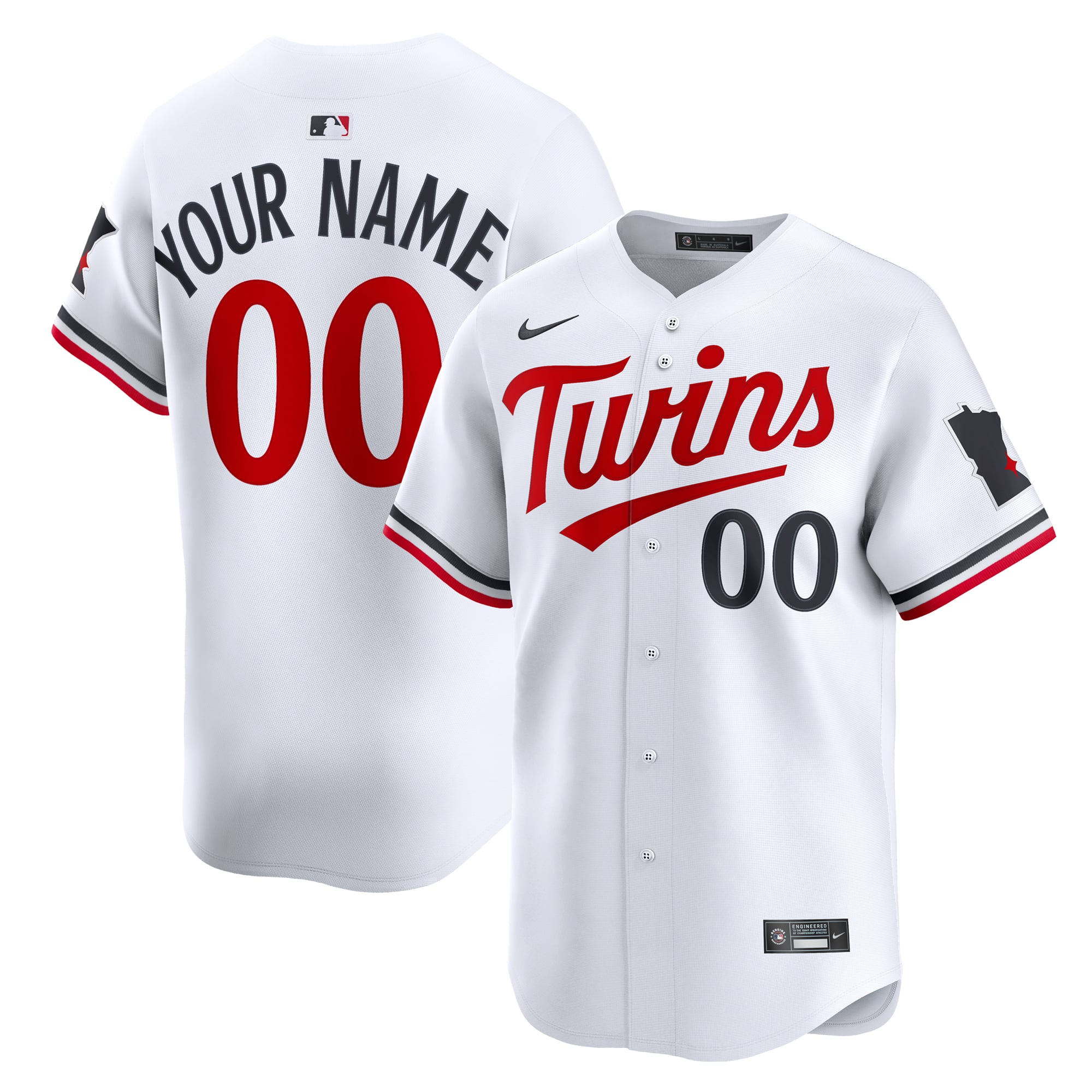 Men's Minnesota Twins Nike White Home Limited Custom Jersey - 2