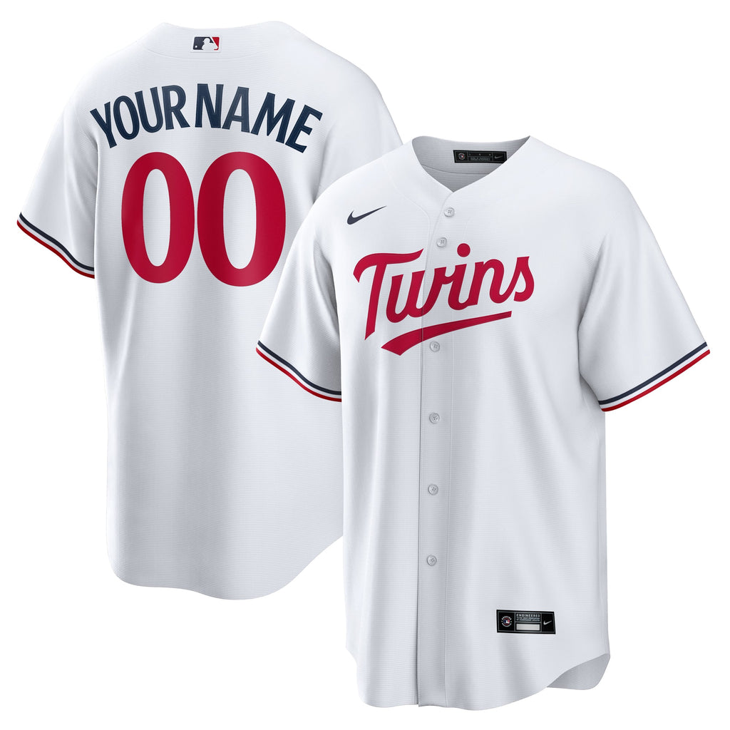 Men's Minnesota Twins Nike White Home Replica Custom Jersey - 2