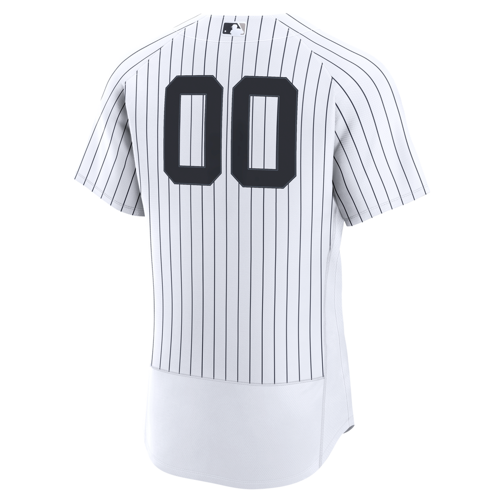 Men's New York Yankees Nike White Home Authentic Custom Jersey - 4