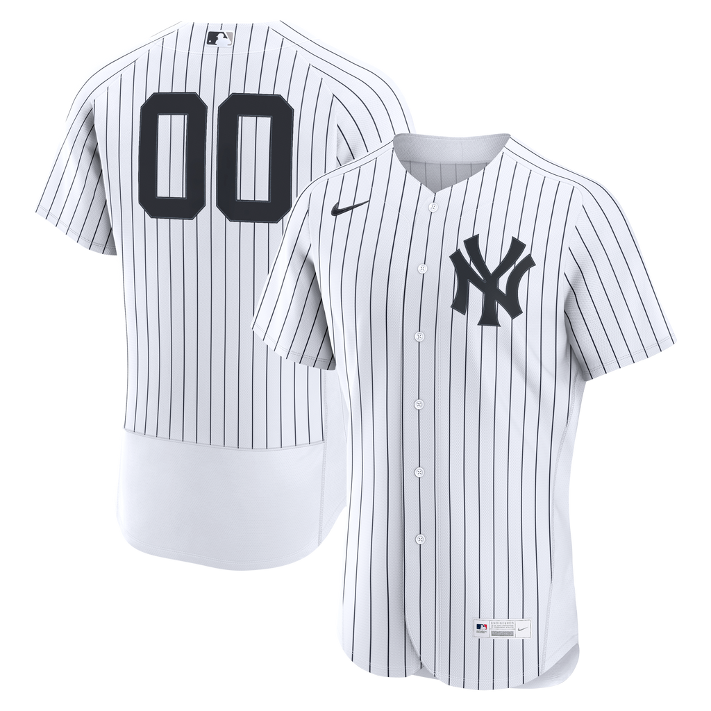 Men's New York Yankees Nike White Home Authentic Custom Jersey