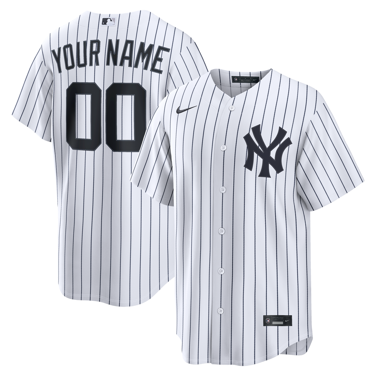 Men's New York Yankees Nike White Home Replica Custom Jersey - 2