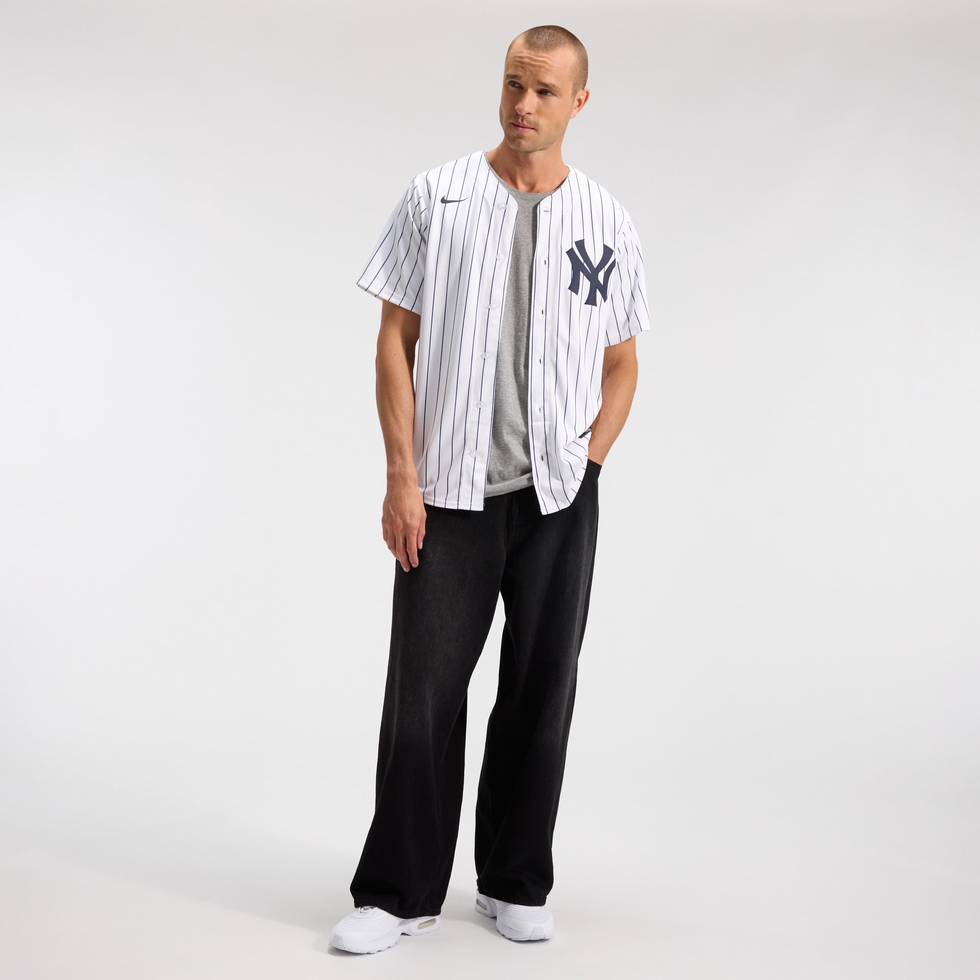 Men's New York Yankees Nike White Home Replica Team Jersey - 4