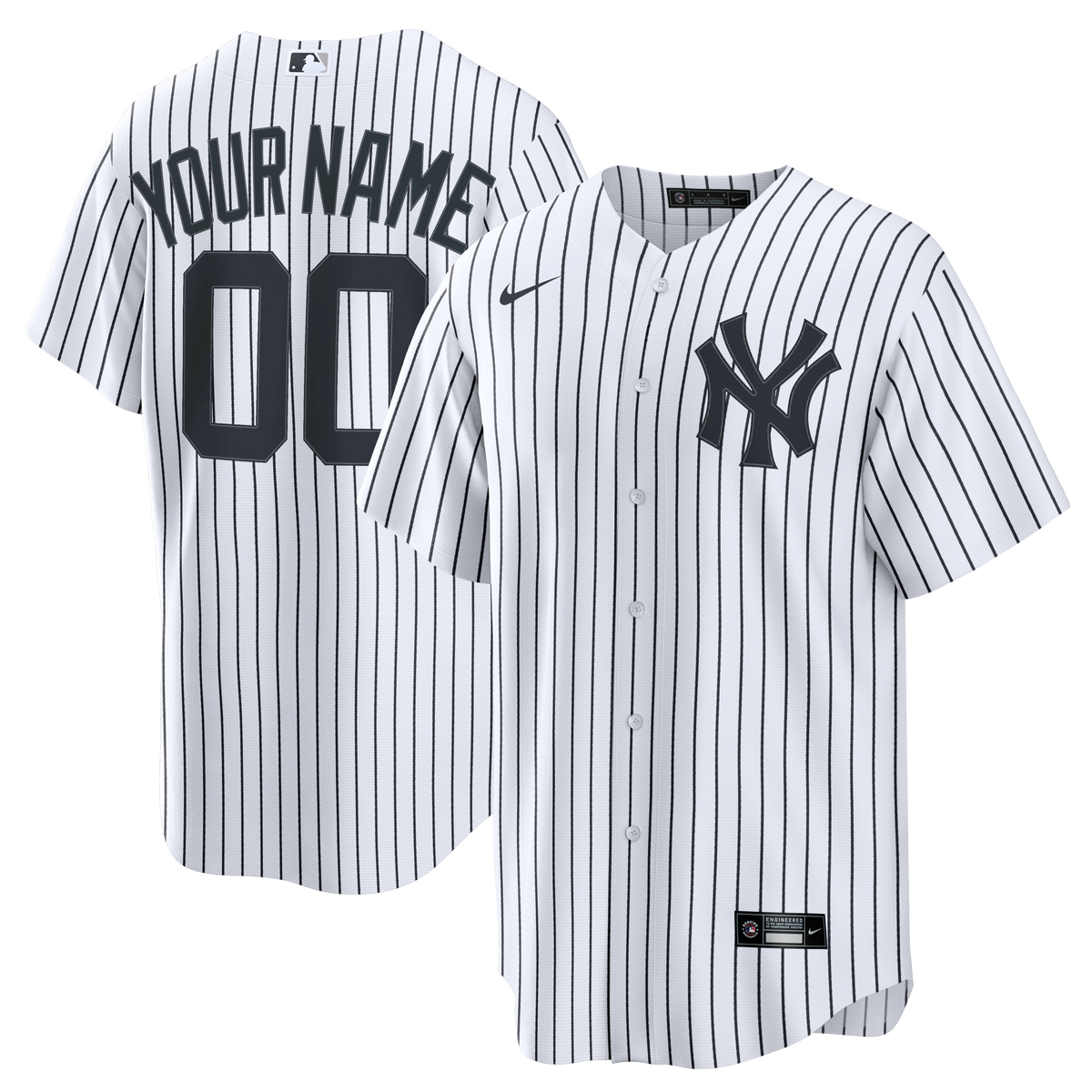Men's New York Yankees Nike White Home Stadium Custom Jersey - 2