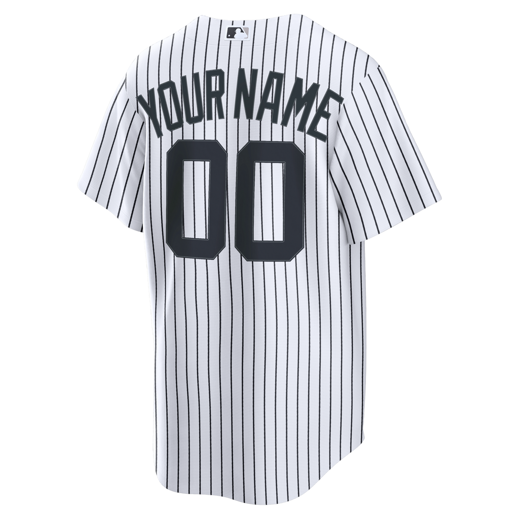 Men's New York Yankees Nike White Home Stadium Custom Jersey - 4
