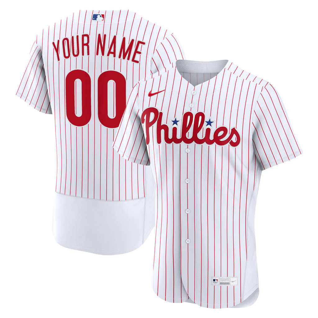 Men's Philadelphia Phillies Nike White Home Authentic Custom Jersey - 2